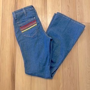 WRANGLER ModCloth Retro Rainbow Hi Waisted Flare Jeans 10/33
